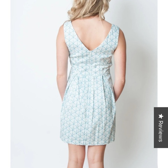 Pink Martini Green and Blue A-Line Seashell print Mini Dress coastal classic - Picture 2 of 6